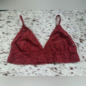 Lace Bralette in Deep Red